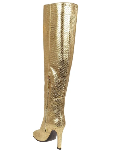 Shop Giuseppe Zanotti Design Women's Gold Leather Boots