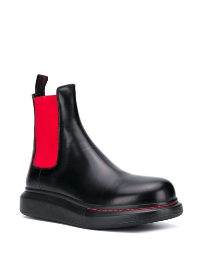 Shop Alexander Mcqueen Men's Black Leather Ankle Boots