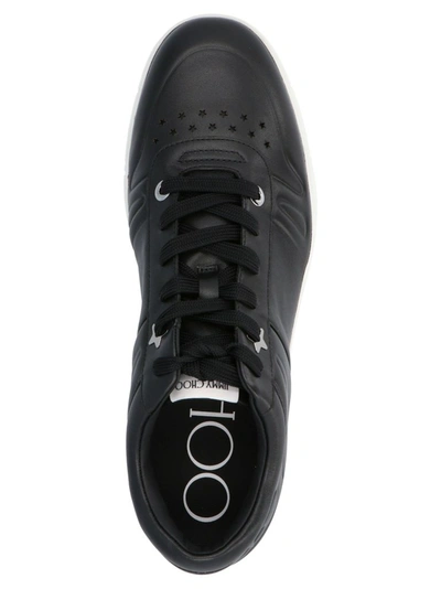 Shop Jimmy Choo Men's Black Leather Sneakers