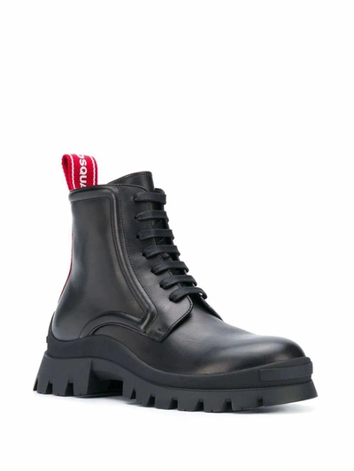 Shop Dsquared2 Men's Black Leather Ankle Boots