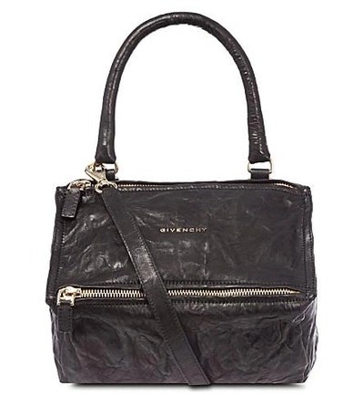 Shop Givenchy Pandora Small Washed Leather Satchel In Black