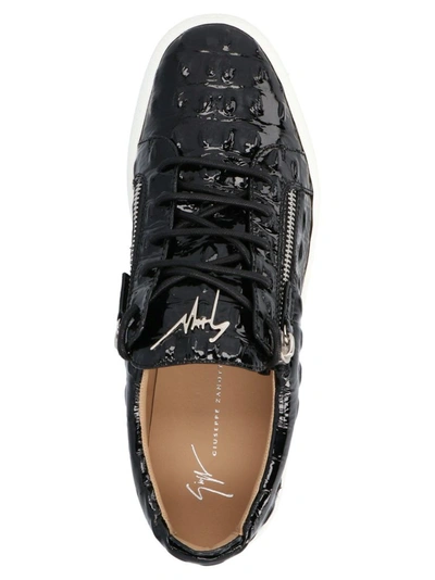 Shop Giuseppe Zanotti Design Men's Black Leather Sneakers