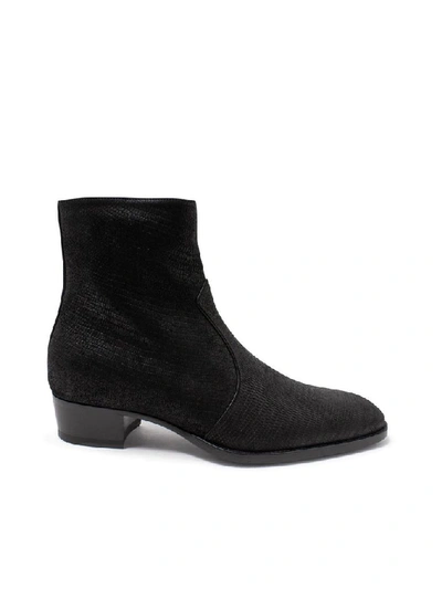 Shop Saint Laurent Men's Black Leather Ankle Boots