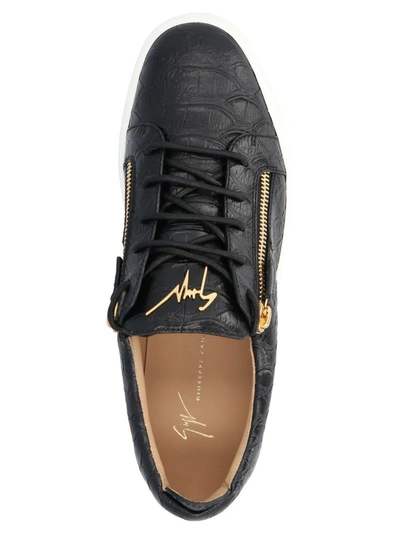 Shop Giuseppe Zanotti Design Men's Black Leather Sneakers
