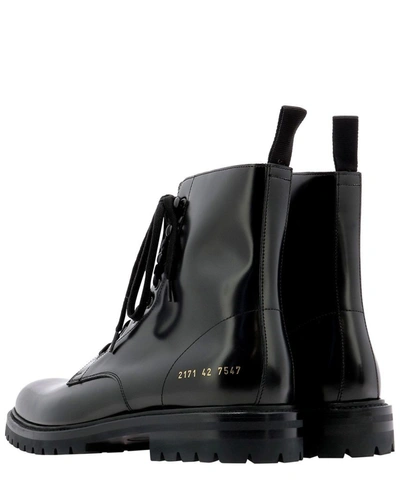 Shop Common Projects Men's Black Leather Ankle Boots