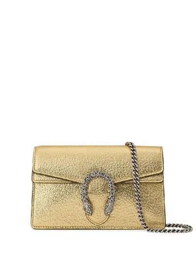 Shop Gucci Women's Gold Leather Shoulder Bag