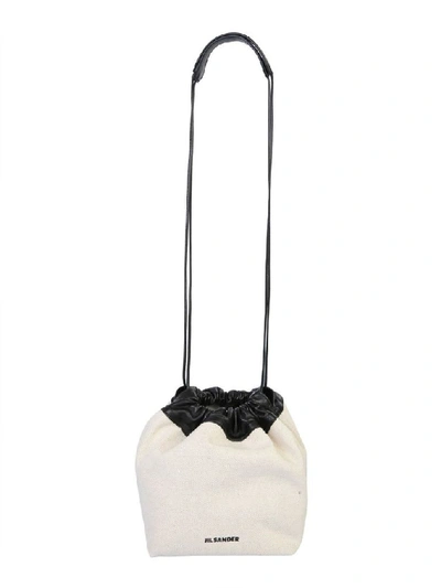 Shop Jil Sander Women's White Fabric Shoulder Bag