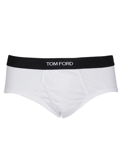 Shop Tom Ford Men's White Cotton Brief