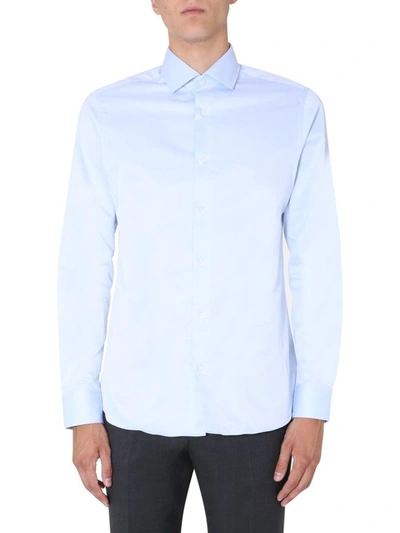 Shop Z Zegna Men's Light Blue Cotton Shirt