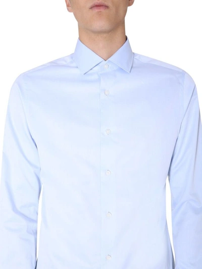 Shop Z Zegna Men's Light Blue Cotton Shirt