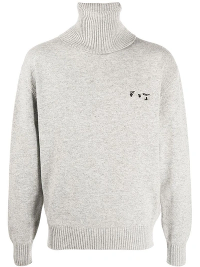 Shop Off-white Men's Grey Wool Sweater