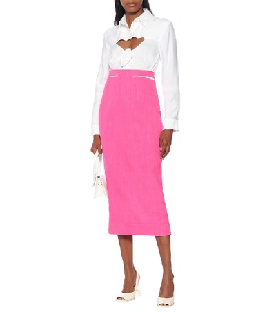 Shop Jacquemus La Jupe Valerie Pencil Skirt In Pink