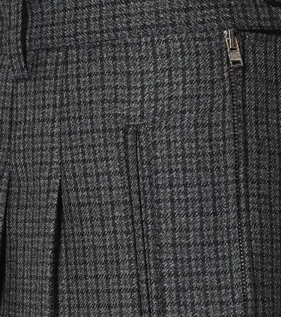 Shop Maison Margiela Checked Wool Bermuda Shorts In Grey