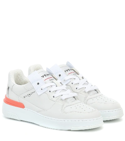 Shop Givenchy Wing Leather Sneakers In White