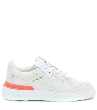 Shop Givenchy Wing Leather Sneakers In White