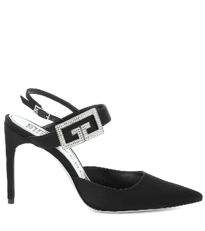 Shop Givenchy Couture Embellished Satin Pumps In Black