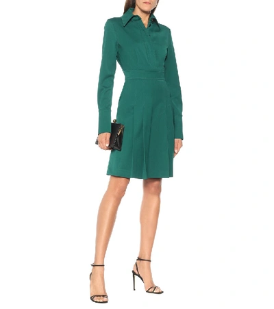 Shop Victoria Victoria Beckham Pleated Midi Dress In Green