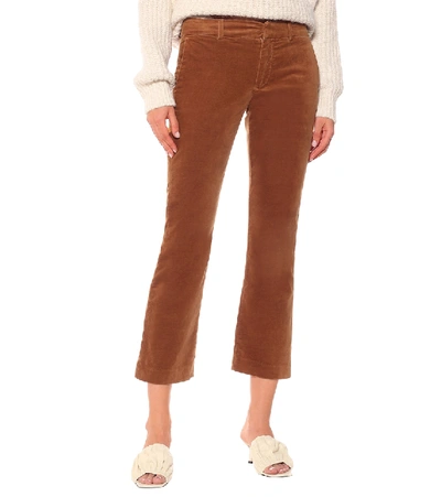 Shop 7 For All Mankind Mid-rise Velvet Bootcut Jeans In Brown