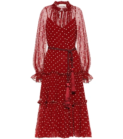 Shop Zimmermann Ladybeetle Swing Polka-dot Dress In Red