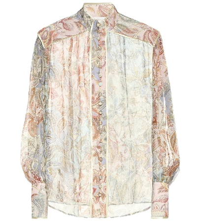 Shop Zimmermann Lucky Bound Printed Silk Blouse In Multicoloured