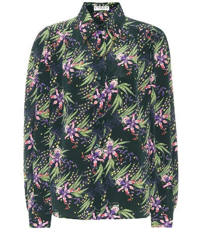 Shop Givenchy Chain-trimmed Floral Silk Shirt In Multicoloured