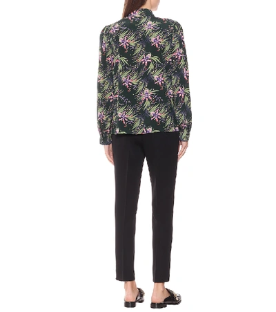 Shop Givenchy Chain-trimmed Floral Silk Shirt In Multicoloured