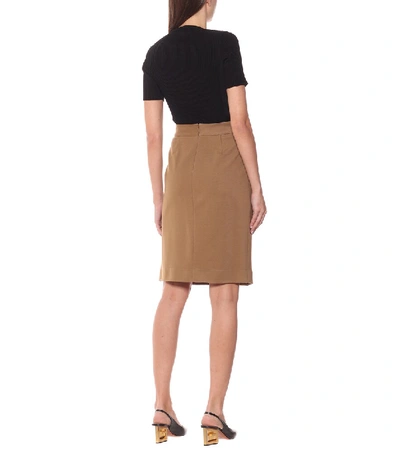 Shop Givenchy Jersey Pencil Skirt In Brown