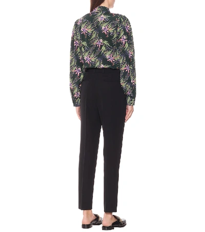 Shop Givenchy High-rise Slim Wool Pants In Black