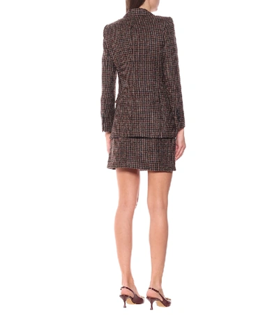 Shop Dolce & Gabbana Tweed Wool And Alpaca-blend Blazer In Brown