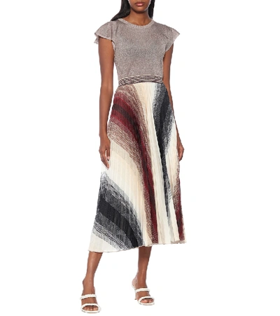 Shop Missoni Knit Midi Skirt In Multicoloured
