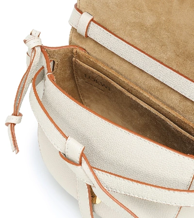 Shop Loewe Gate Mini Leather Crossbody Bag In White