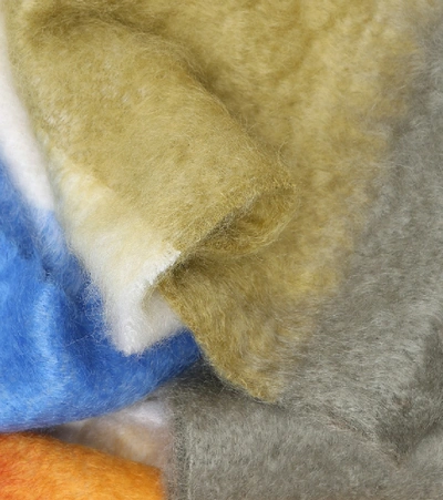 Shop Loewe Striped Mohair And Wool-blend Scarf In Multicoloured