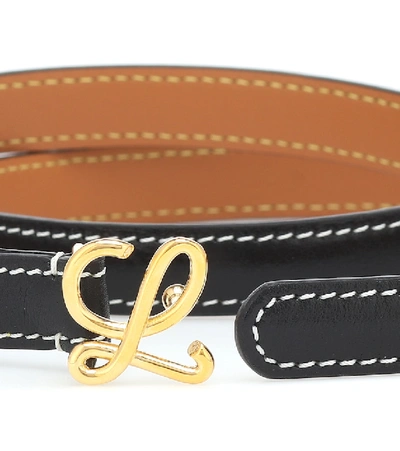 Shop Loewe Leather Belt In Black
