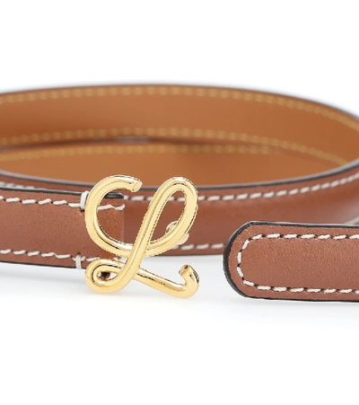 Shop Loewe Leather Belt In Brown