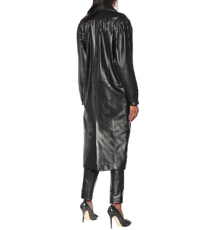 Shop Alessandra Rich Leather Coat In Black