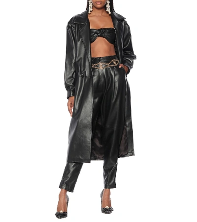 Shop Alessandra Rich Leather Bralette In Black