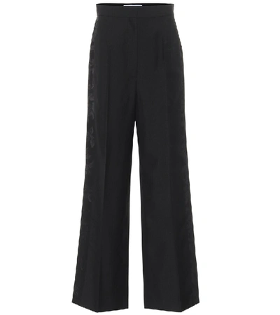 Shop Loewe High-rise Wool Jacquard Pants In Black