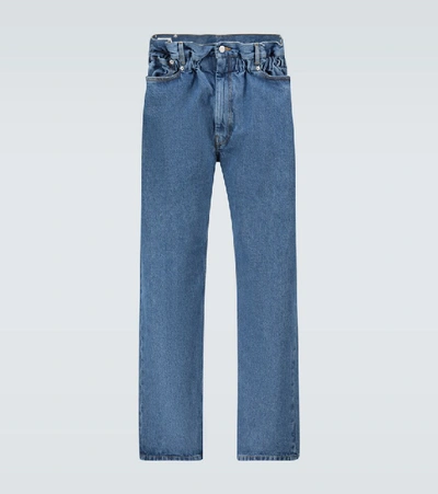 Shop Dries Van Noten Wide-leg Paperbag Waist Jeans In Blue
