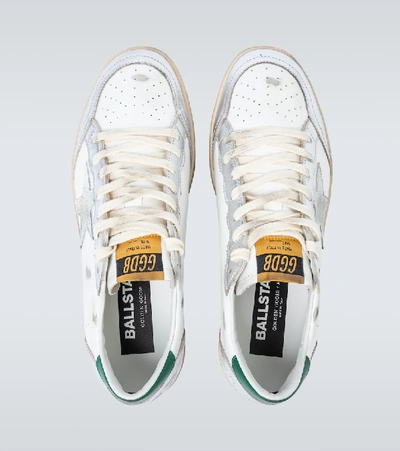 Shop Golden Goose Ball Star Leather Sneakers In White