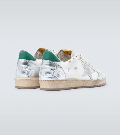 Shop Golden Goose Ball Star Leather Sneakers In White