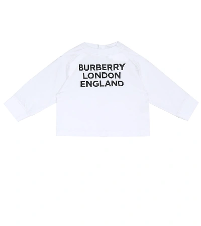 Shop Burberry Baby Cotton Jersey T-shirt In White