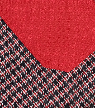 Shop Gucci Houndstooth Cotton Pants In Red