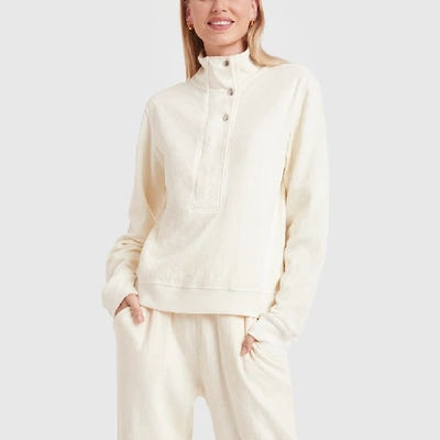 Shop Apiece Apart Marta Zip-up Sweatshirt In Vanilla