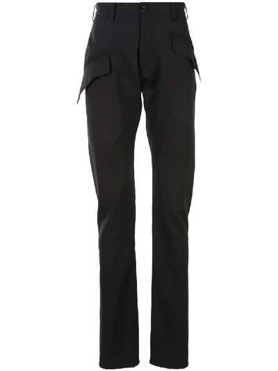 Shop Sulvam Skinny-fit Wool Trousers In Black