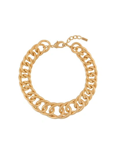 Shop Saint Laurent Chunky Chain Necklace In Gold