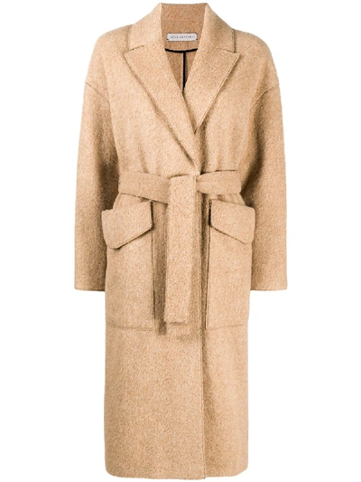 Shop Inès & Maréchal Tie-waist Coat In Neutrals