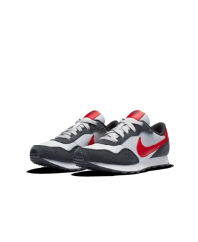 Shop Nike Big Boys Md Valiant Casual Sneakers From Finish Line In Gray Fog, University Red