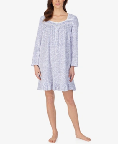 Shop Eileen West Long Sleeve Cotton Knit Nightgown In Bud Print