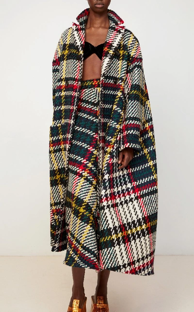 Shop Rosie Assoulin Women's Plaid Wool-blend Peacoat