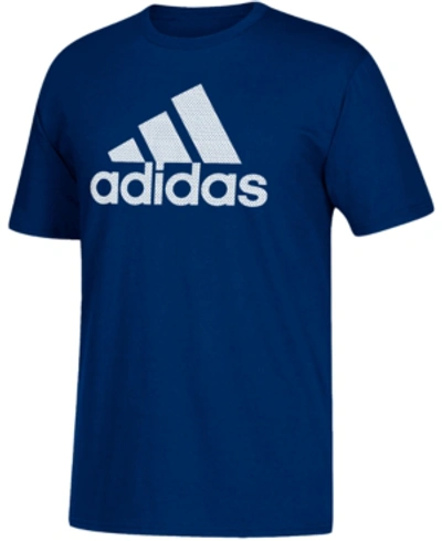 Shop Adidas Originals Adidas Men's Logo Mesh T-shirt In Dark Navy